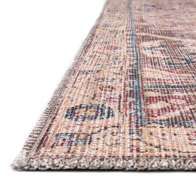 Washable Pink 2' 7 x 14' 1 Nostalgia Runner Area Rug Easy to Clean Stain Resistant & Durable Polyester Chenille Vintage Distressed Carpet for Sale at Rug Engine