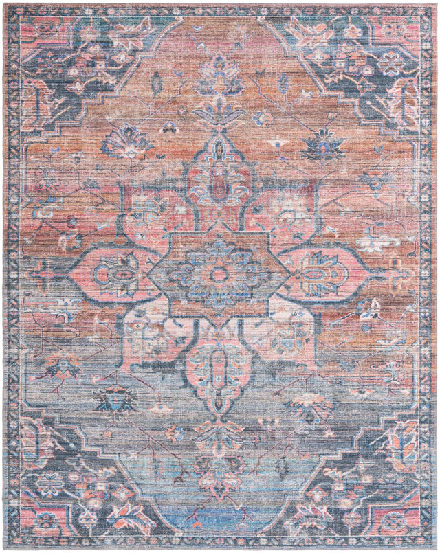 Washable Multicolor 7' 10 x 10' Nostalgia Rectangle Area Rug Easy to Clean Stain Resistant & Durable Polyester Chenille Vintage Distressed Carpet for Sale at Rug Engine