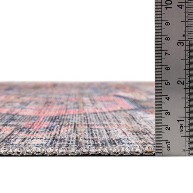 Washable Multicolor 4' 1 x 6' 1 Nostalgia Rectangle Area Rug Easy to Clean Stain Resistant & Durable Polyester Chenille Vintage Distressed Carpet for Sale at Rug Engine