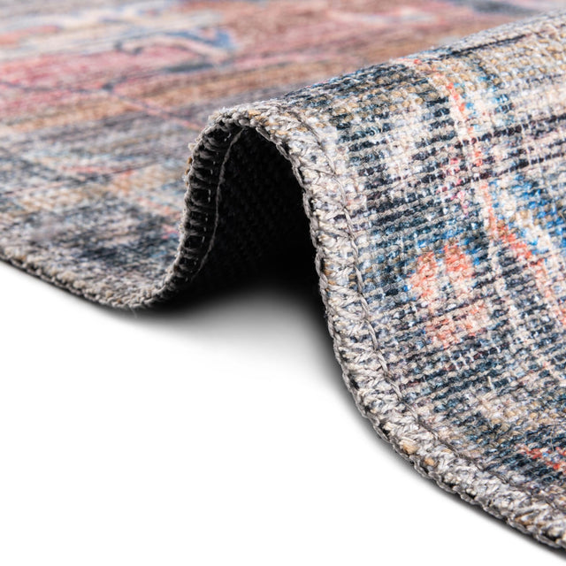 Washable Multicolor 4' 1 x 6' 1 Nostalgia Rectangle Area Rug Easy to Clean Stain Resistant & Durable Polyester Chenille Vintage Distressed Carpet for Sale at Rug Engine
