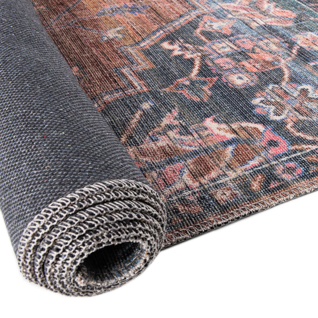 Washable Multicolor 4' 1 x 6' 1 Nostalgia Rectangle Area Rug Easy to Clean Stain Resistant & Durable Polyester Chenille Vintage Distressed Carpet for Sale at Rug Engine
