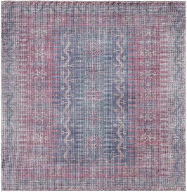 Washable Multicolor 5' 3 x 5' 3 Sisu Square Area Rug Easy to Clean Stain Resistant & Durable Polyester Chenille Distressed Vintage Look Carpet for Sale at Rug Engine