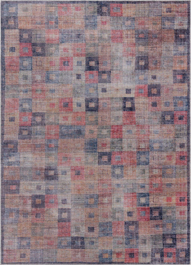 Washable Multicolor 7' 3 x 10' Sisu Rectangle Area Rug Easy to Clean Stain Resistant & Durable Polyester Chenille Distressed Vintage Look Carpet for Sale at Rug Engine