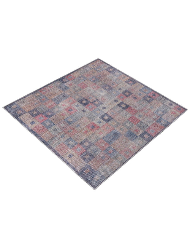 Washable Multicolor 5' 3 x 5' 3 Sisu Square Area Rug Easy to Clean Stain Resistant & Durable Polyester Chenille Distressed Vintage Look Carpet for Sale at Rug Engine