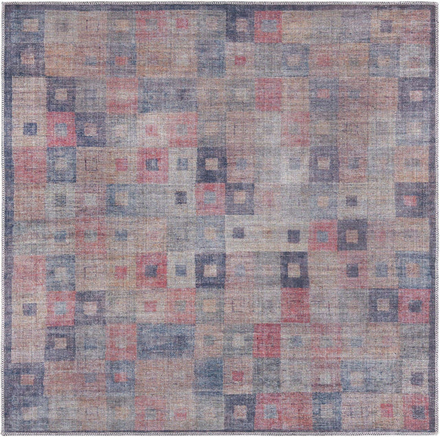 Washable Multicolor 5' 3 x 5' 3 Sisu Square Area Rug Easy to Clean Stain Resistant & Durable Polyester Chenille Distressed Vintage Look Carpet for Sale at Rug Engine