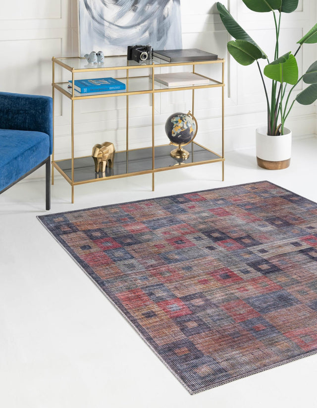 Washable Multicolor 7' 10 x 7' 10 Sisu Square Area Rug Easy to Clean Stain Resistant & Durable Polyester Chenille Distressed Vintage Look Carpet for Sale at Rug Engine