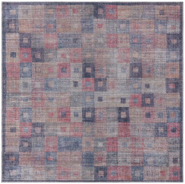 Washable Multicolor 7' 3 x 7' 3 Sisu Square Area Rug Easy to Clean Stain Resistant & Durable Polyester Chenille Distressed Vintage Look Carpet for Sale at Rug Engine