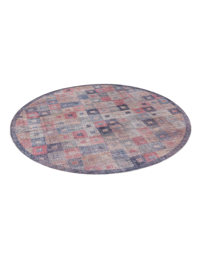 Washable Multicolor 7' 10 x 7' 10 Sisu Round Area Rug Easy to Clean Stain Resistant & Durable Polyester Chenille Distressed Vintage Look Carpet for Sale at Rug Engine