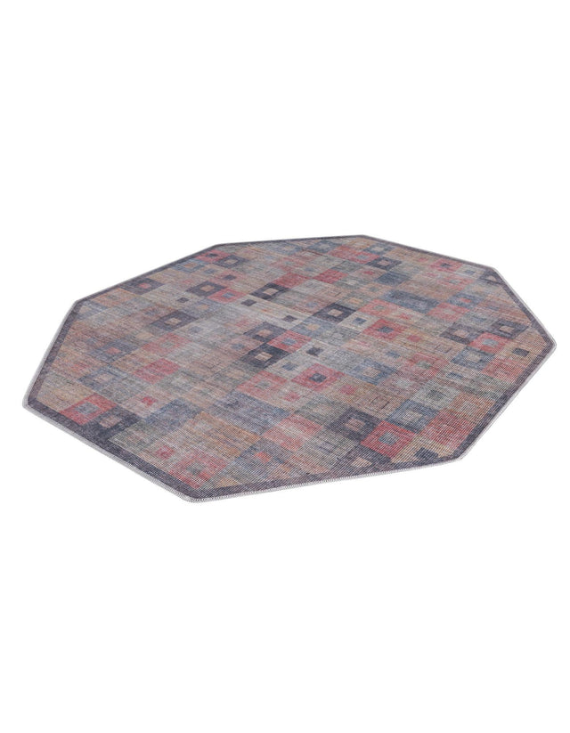 Washable Multicolor 5' 3 x 5' 3 Sisu Octagon Area Rug Easy to Clean Stain Resistant & Durable Polyester Chenille Distressed Vintage Look Carpet for Sale at Rug Engine