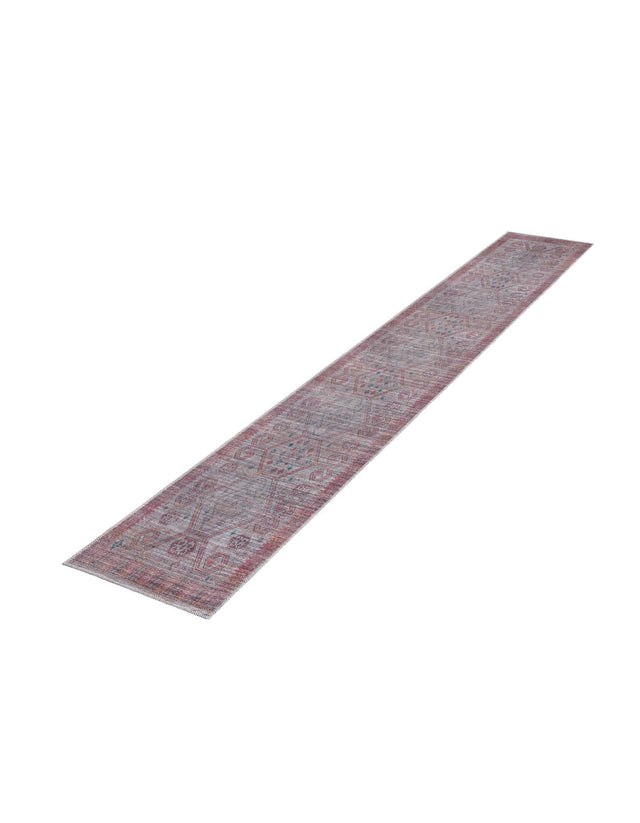 Washable Rust red and Beige 2' x 10' Sisu Runner Area Rug Easy to Clean Stain Resistant & Durable Polyester Chenille Distressed Vintage Look Carpet for Sale at Rug Engine