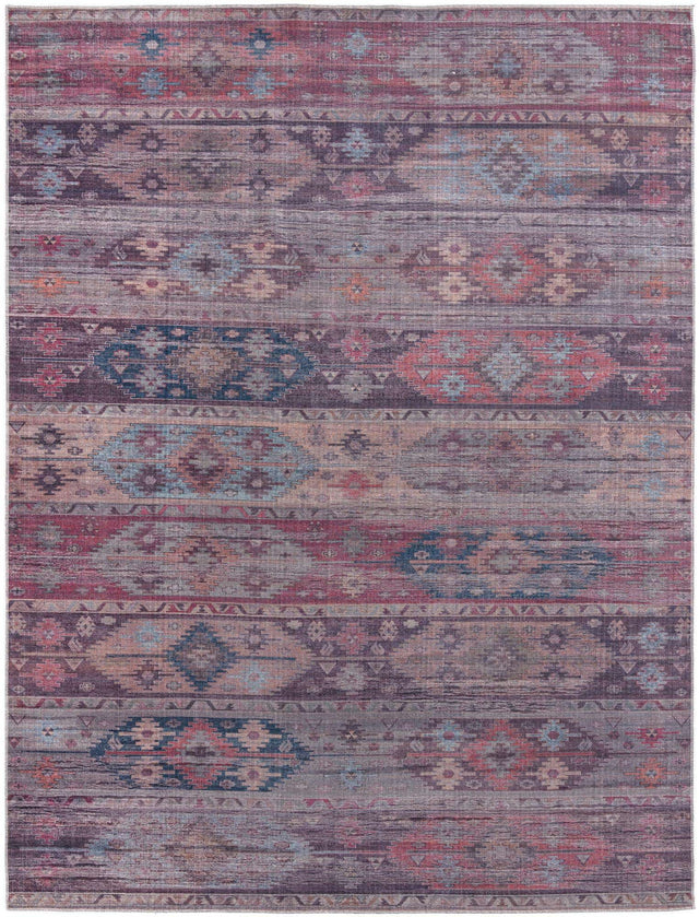 Washable Multicolor 9' 2 x 12' Sisu Rectangle Area Rug Easy to Clean Stain Resistant & Durable Polyester Chenille Distressed Vintage Look Carpet for Sale at Rug Engine