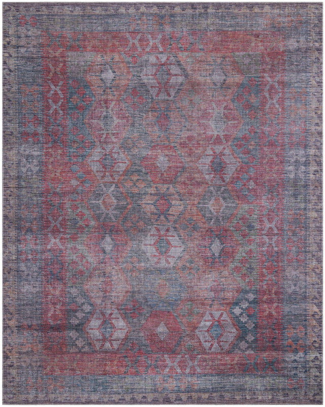 Washable Rust Blue 10' 6 x 13' Sisu Rectangle Area Rug Easy to Clean Stain Resistant & Durable Polyester Chenille Distressed Vintage Look Carpet for Sale at Rug Engine
