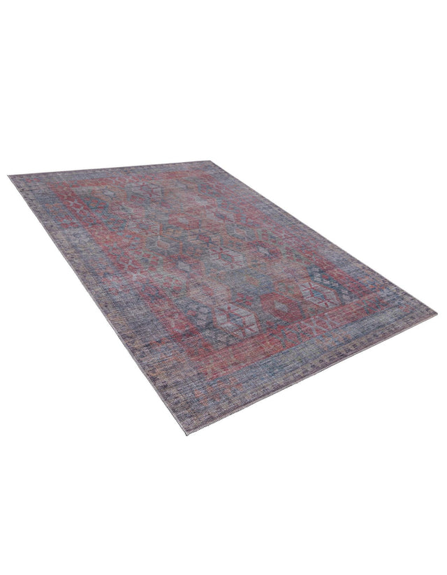 Washable Rust Blue 5' 11 x 9' Sisu Rectangle Area Rug Easy to Clean Stain Resistant & Durable Polyester Chenille Distressed Vintage Look Carpet for Sale at Rug Engine