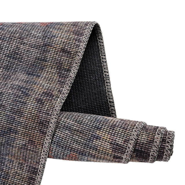 Washable Rust Blue 5' 3 x 8' Sisu Rectangle Area Rug Easy to Clean Stain Resistant & Durable Polyester Chenille Distressed Vintage Look Carpet for Sale at Rug Engine