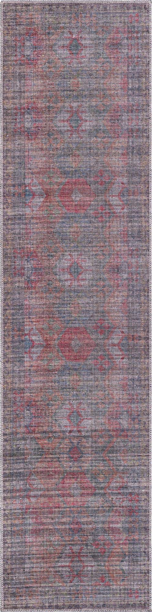 Washable Rust Blue 2' x 7' 10 Sisu Runner Area Rug Easy to Clean Stain Resistant & Durable Polyester Chenille Distressed Vintage Look Carpet for Sale at Rug Engine