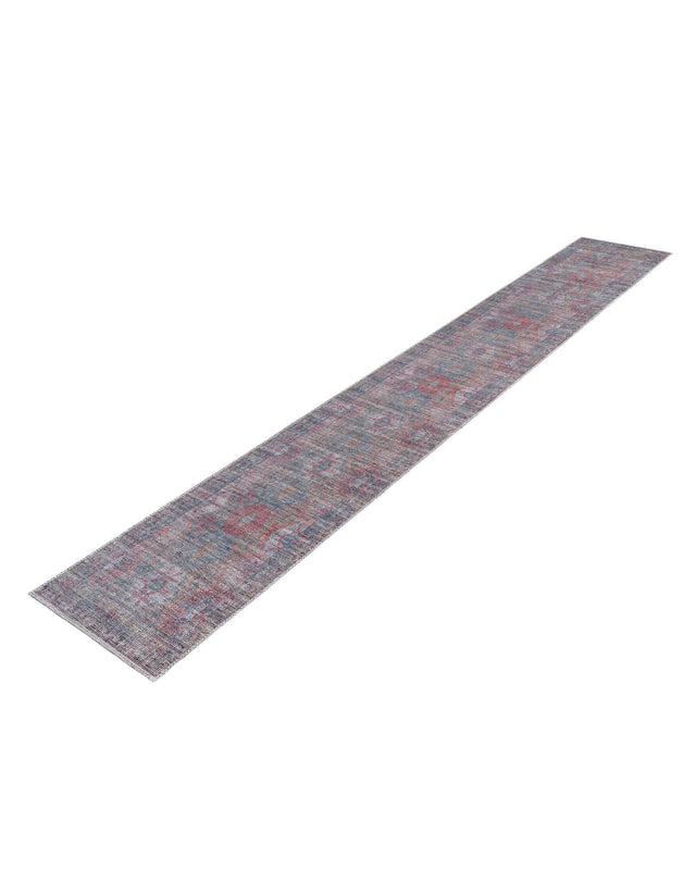 Washable Rust Blue 2' x 10' Sisu Runner Area Rug Easy to Clean Stain Resistant & Durable Polyester Chenille Distressed Vintage Look Carpet for Sale at Rug Engine