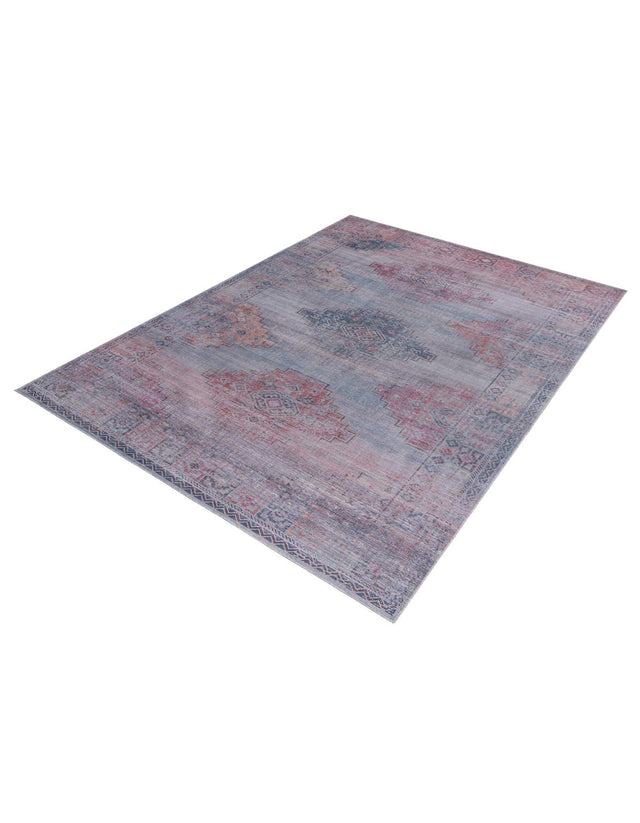 Washable Antique Blue 10' 6 x 13' Sisu Rectangle Area Rug Easy to Clean Stain Resistant & Durable Polyester Chenille Distressed Vintage Look Carpet for Sale at Rug Engine