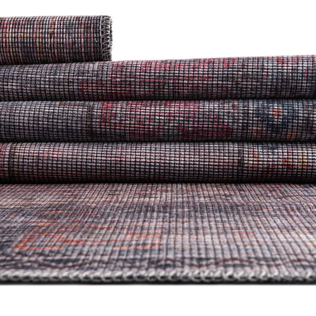 Washable Antique Blue 3' 3 x 5' 3 Sisu Rectangle Area Rug Easy to Clean Stain Resistant & Durable Polyester Chenille Distressed Vintage Look Carpet for Sale at Rug Engine