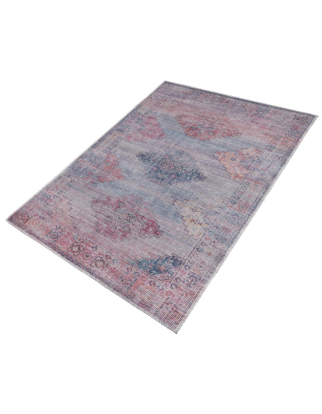 Washable Antique Blue 3' 3 x 5' 3 Sisu Rectangle Area Rug Easy to Clean Stain Resistant & Durable Polyester Chenille Distressed Vintage Look Carpet for Sale at Rug Engine