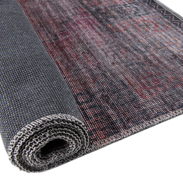 Washable Antique Blue 7' 3 x 7' 3 Sisu Square Area Rug Easy to Clean Stain Resistant & Durable Polyester Chenille Distressed Vintage Look Carpet for Sale at Rug Engine