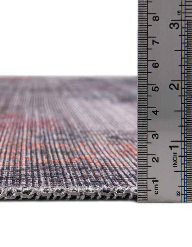 Washable Antique Blue 7' 10 x 7' 10 Sisu Round Area Rug Easy to Clean Stain Resistant & Durable Polyester Chenille Distressed Vintage Look Carpet for Sale at Rug Engine