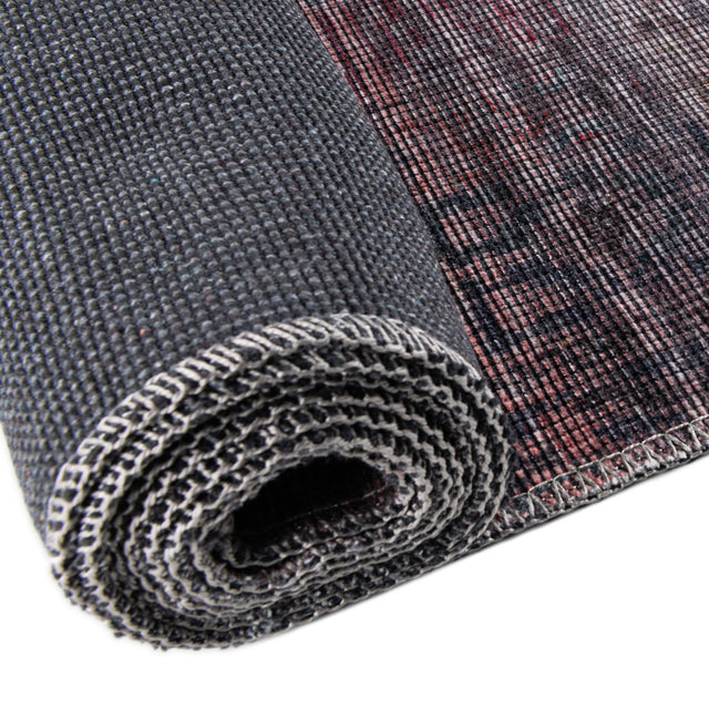 Washable Antique Blue 5' 3 x 5' 3 Sisu Octagon Area Rug Easy to Clean Stain Resistant & Durable Polyester Chenille Distressed Vintage Look Carpet for Sale at Rug Engine