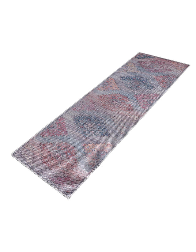 Washable Antique Blue 2' x 6' Sisu Washable Runner Area Rug Easy to Clean Stain Resistant & Durable Polyester Chenille Distressed Vintage Look Carpet for Sale at Rug Engine