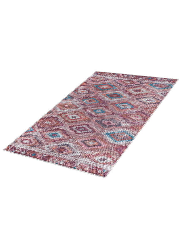 Washable Terracotta 3' 3 x 5' 3 Sisu Rectangle Area Rug Easy to Clean Stain Resistant & Durable Polyester Chenille Distressed Vintage Look Carpet for Sale at Rug Engine