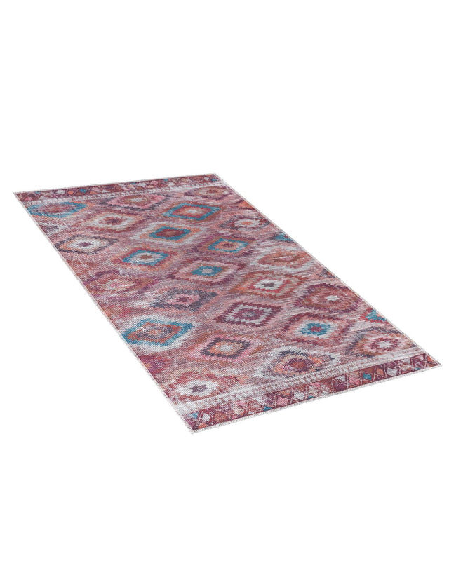 Washable Terracotta 3' 3 x 5' 3 Sisu Rectangle Area Rug Easy to Clean Stain Resistant & Durable Polyester Chenille Distressed Vintage Look Carpet for Sale at Rug Engine