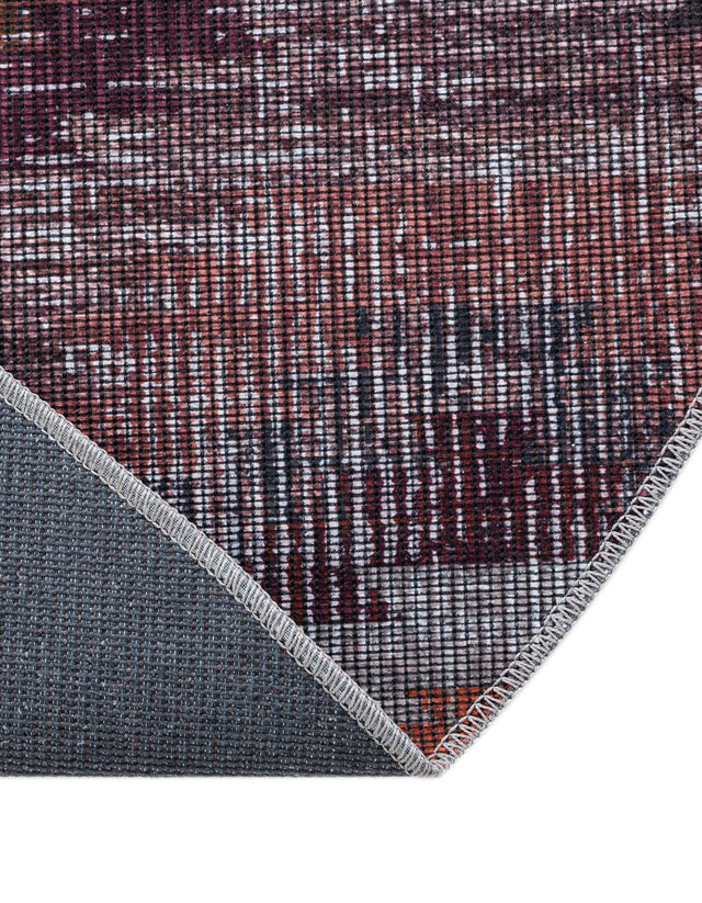 Washable Terracotta 3' 3 x 3' 3 Sisu Round Area Rug Easy to Clean Stain Resistant & Durable Polyester Chenille Distressed Vintage Look Carpet for Sale at Rug Engine