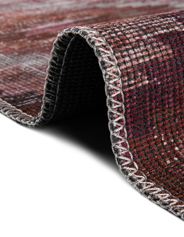 Washable Terracotta 7' 10 x 7' 10 Sisu Round Area Rug Easy to Clean Stain Resistant & Durable Polyester Chenille Distressed Vintage Look Carpet for Sale at Rug Engine