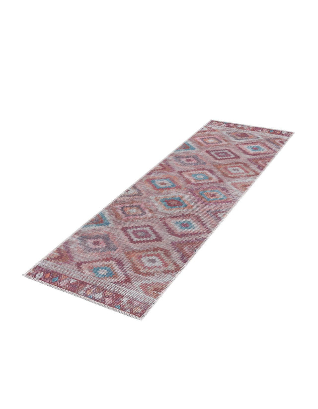 Washable Terracotta 2' x 5' Sisu Runner Area Rug Easy to Clean Stain Resistant & Durable Polyester Chenille Distressed Vintage Look Carpet for Sale at Rug Engine