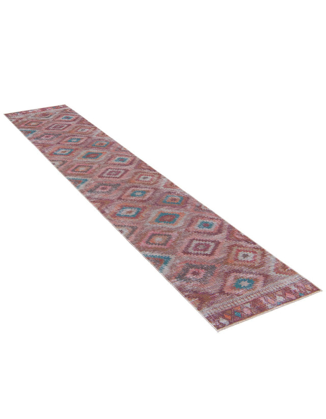 Washable Terracotta 2' 7 x 12' Sisu Runner Area Rug Easy to Clean Stain Resistant & Durable Polyester Chenille Distressed Vintage Look Carpet for Sale at Rug Engine