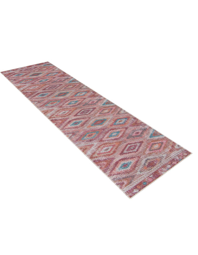 Washable Terracotta 2' 7 x 14' Sisu Runner Area Rug Easy to Clean Stain Resistant & Durable Polyester Chenille Distressed Vintage Look Carpet for Sale at Rug Engine