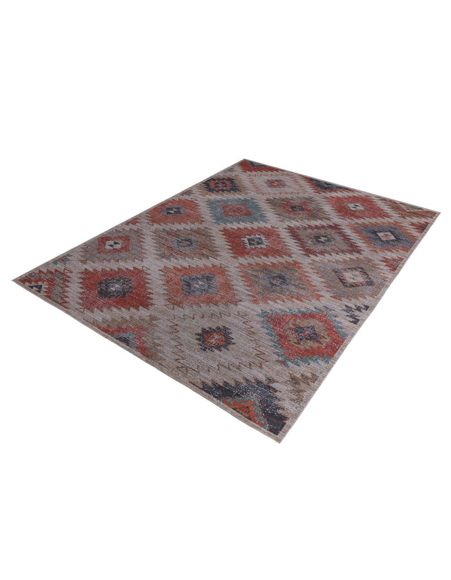 Washable Rust red and Beige 10' 6 x 13' Sisu Rectangle Area Rug Easy to Clean Stain Resistant & Durable Polyester Chenille Distressed Vintage Look Carpet for Sale at Rug Engine
