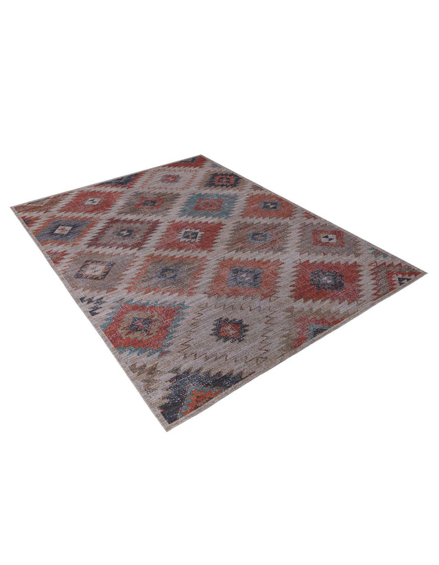 Washable Rust red and Beige 10' 6 x 13' Sisu Rectangle Area Rug Easy to Clean Stain Resistant & Durable Polyester Chenille Distressed Vintage Look Carpet for Sale at Rug Engine
