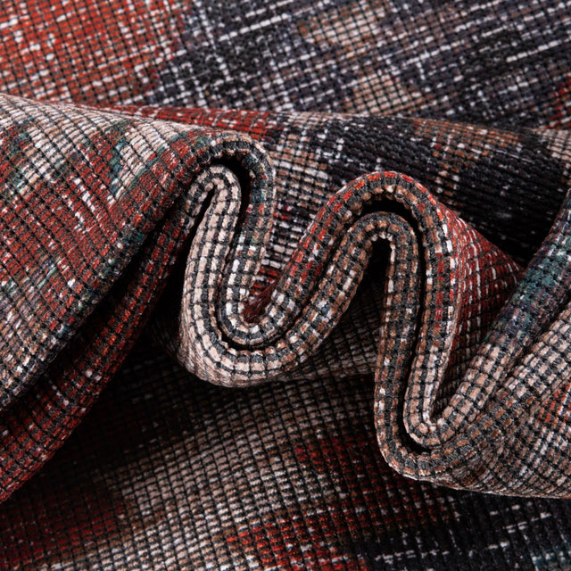 Washable Rust red and Beige 10' 6 x 13' Sisu Rectangle Area Rug Easy to Clean Stain Resistant & Durable Polyester Chenille Distressed Vintage Look Carpet for Sale at Rug Engine