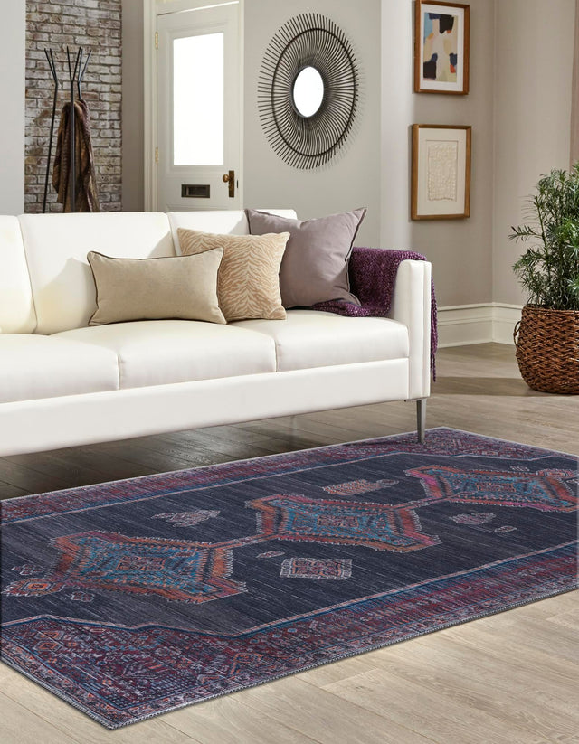 Washable Charcoal and Gray 3' 3 x 5' 3 Sisu Rectangle Area Rug Easy to Clean Stain Resistant & Durable Polyester Chenille Distressed Vintage Look Carpet for Sale at Rug Engine
