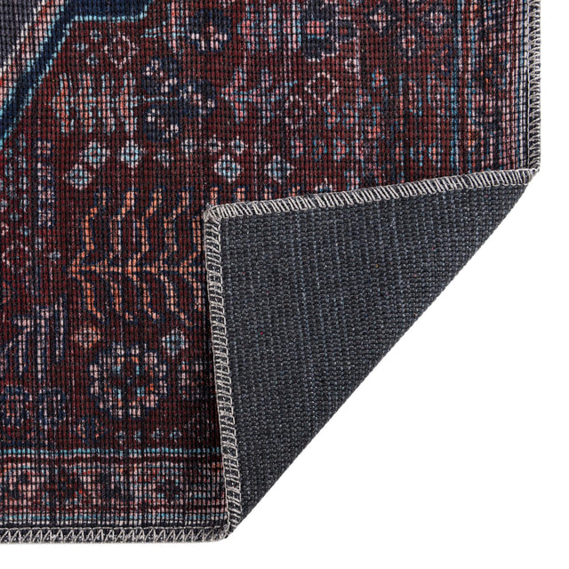 Washable Charcoal and Gray 7' 3 x 7' 3 Sisu Square Area Rug Easy to Clean Stain Resistant & Durable Polyester Chenille Distressed Vintage Look Carpet for Sale at Rug Engine