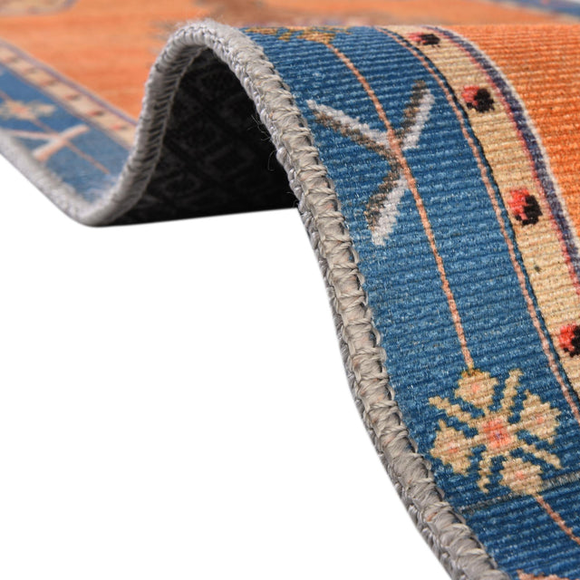 Washable Orange 2' 6 x 14' Timeless Runner Area Rug Easy to Clean Stain Resistant & Durable Traditional Classic Vintage Design Carpet for Sale at Rug Engine