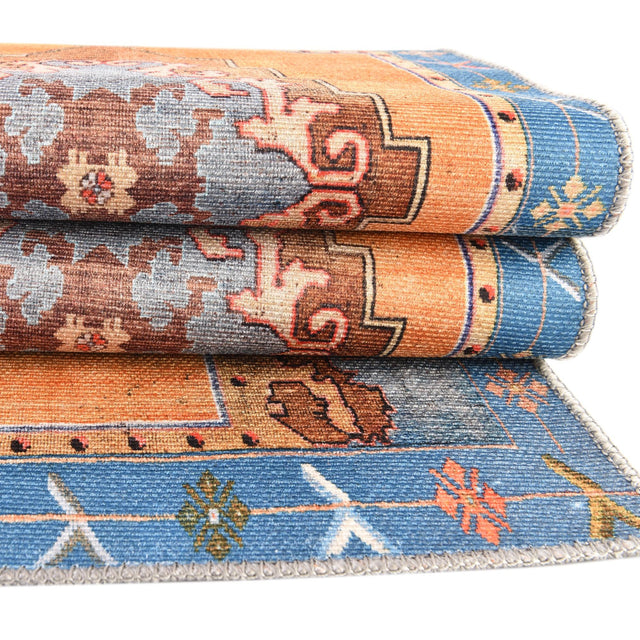 Washable Orange 2' 6 x 14' Timeless Runner Area Rug Easy to Clean Stain Resistant & Durable Traditional Classic Vintage Design Carpet for Sale at Rug Engine