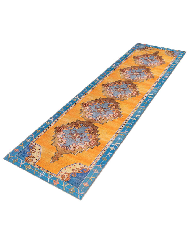 Washable Orange 2' 6 x 14' Timeless Runner Area Rug Easy to Clean Stain Resistant & Durable Traditional Classic Vintage Design Carpet for Sale at Rug Engine
