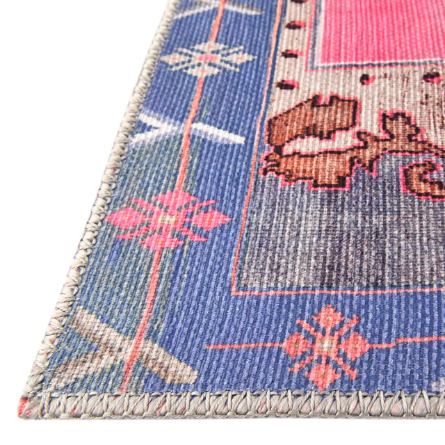 Washable Fuchsia 7' 6 x 10' 6 Timeless Rectangle Area Rug Easy to Clean Stain Resistant & Durable Traditional Classic Vintage Design Carpet for Sale at Rug Engine