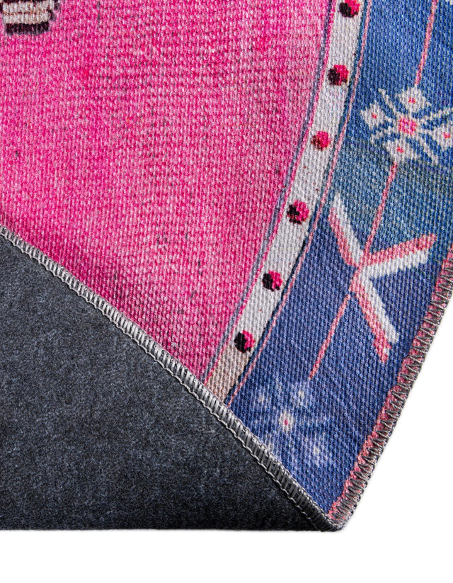 Washable Fuchsia 3' 6 x 3' 6 Timeless Round Area Rug Easy to Clean Stain Resistant & Durable Traditional Classic Vintage Design Carpet for Sale at Rug Engine