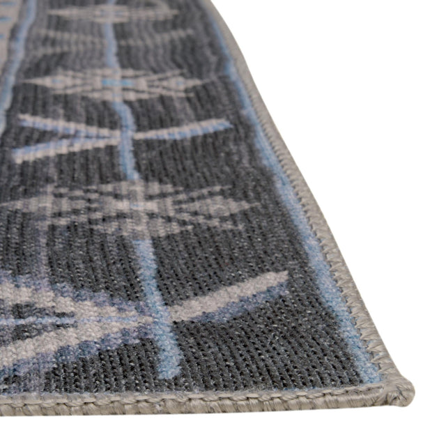 Washable Blue Gray 2' x 6' Timeless Runner Area Rug Easy to Clean Stain Resistant & Durable Traditional Classic Vintage Design Carpet for Sale at Rug Engine