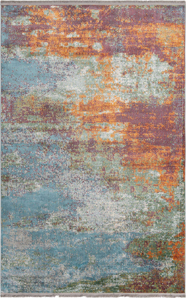 Multicolor 6' x 9' Paragon Rectangle Area Rug 100% Polypropylene Colorful Vivid Boho Style Modern Carpet for Unique Interiors for Sale at Rug Engine