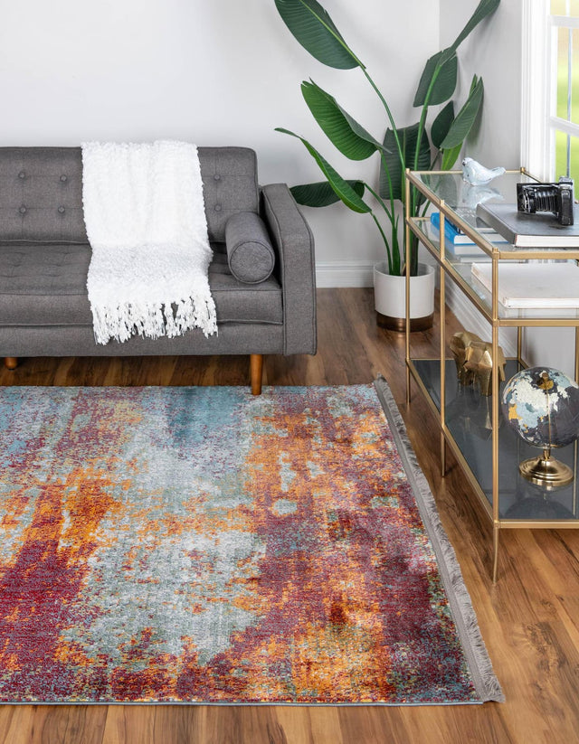 Multicolor 9' x 12' Paragon Rectangle Area Rug 100% Polypropylene Colorful Vivid Boho Style Modern Carpet for Unique Interiors for Sale at Rug Engine