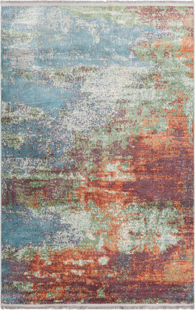 Multicolor 5' 5 x 8' Paragon Rectangle Area Rug 100% Polypropylene Colorful Vivid Boho Style Modern Carpet for Unique Interiors for Sale at Rug Engine