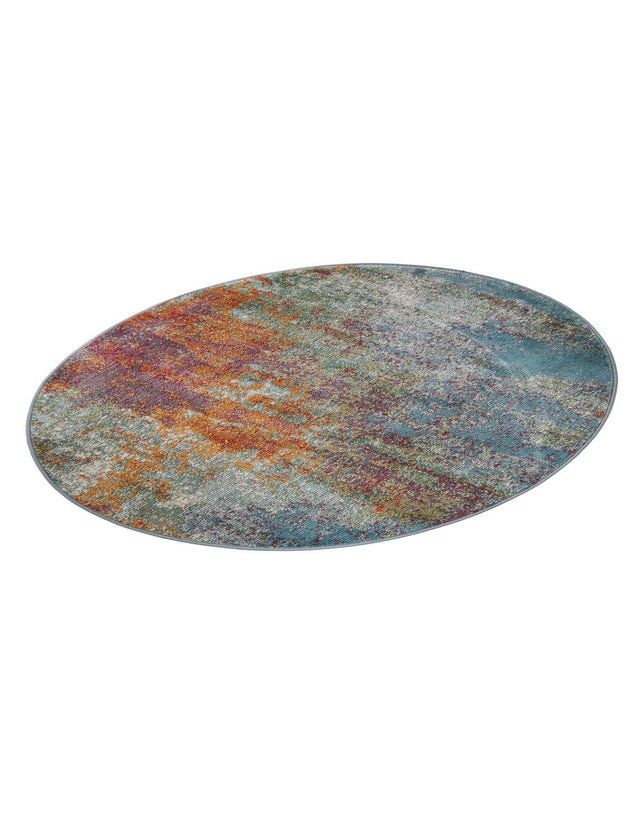 Multicolor 3' 3 x 3' 3 Paragon Round Area Rug 100% Polypropylene Colorful Vivid Boho Style Modern Carpet for Unique Interiors for Sale at Rug Engine