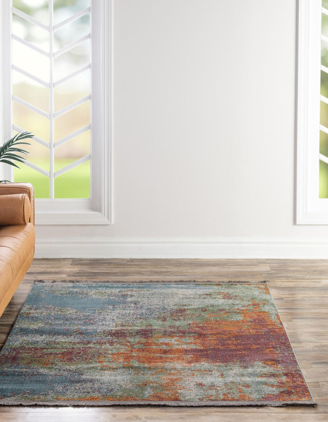 Multicolor 5' 5 x 5' 5 Paragon Square Area Rug 100% Polypropylene Colorful Vivid Boho Style Modern Carpet for Unique Interiors for Sale at Rug Engine